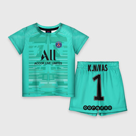 Детский костюм с шортами 3D с принтом Navas GK away 19 20 ,  |  | champions | france | jordan | league | navas | paris | psg | лига чемпионов | навас | париж | псж