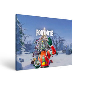 Холст прямоугольный с принтом Fortnite Новогодний , 100% ПВХ |  | christmas | epic games | fortnite | игры | новый год | рождество | фортнайт