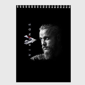 Скетчбук с принтом Vikings , 100% бумага
 | 48 листов, плотность листов — 100 г/м2, плотность картонной обложки — 250 г/м2. Листы скреплены сверху удобной пружинной спиралью | mgm television | vikings | викинги | майкл хёрст | скандинавия