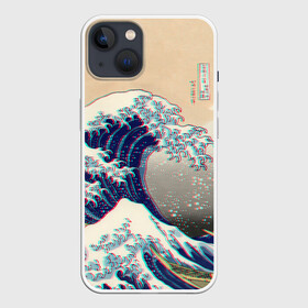 Чехол для iPhone 13 с принтом Kanagawa Wave Glitch Art ,  |  | glitch | japan | kanagawa | retro | retro wave | retrowave | vapor | vapor wave | vaporwave | wave | волна канагава | глитч | глич | канагава | ретровейв | ретровэйв | япония