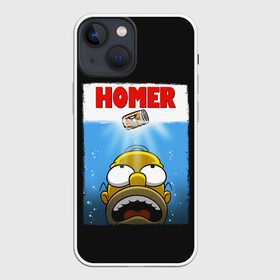 Чехол для iPhone 13 mini с принтом Homer ,  |  | bart | beer | family | homer | jaws | lisa | maggie | marge | shark | simpson | simpsons | thesimpsons | акула | барт | гомер | лиза | мардж | мегги | семья | симпсоны | челюсти