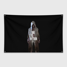 Флаг-баннер с принтом The evil within , 100% полиэстер | размер 67 х 109 см, плотность ткани — 95 г/м2; по краям флага есть четыре люверса для крепления | theevilwithin | игра | рувик | хоррор