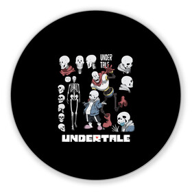 Коврик для мышки круглый с принтом UNDERTALE , резина и полиэстер | круглая форма, изображение наносится на всю лицевую часть | Тематика изображения на принте: chara | frisk | sans | undertale | андертале | андертейл | игра | подземная история | подземная сказка | санс | ундертале | фриск | чара