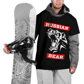 Накидка на куртку 3D с принтом RUSSIAN BEAR - WILD POWER , 100% полиэстер |  | powerlifting | weight lifting | wild power | армрестлинг | пауэрлифтинг | россия | русский медведь | сила | спорт | тяжелая атлетика