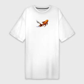 Платье-футболка хлопок с принтом Золотая Рыбка ,  |  | золотая рыбка | рыба. рисунок