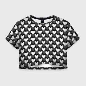 Женская футболка Crop-top 3D с принтом UNDERTALE , 100% полиэстер | круглая горловина, длина футболки до линии талии, рукава с отворотами | chara | frisk | sans | undertale | андертале | андертейл | игра | подземная история | подземная сказка | санс | сердечки | сердце | ундертале | фриск | чара