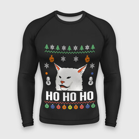 Мужской рашгард 3D с принтом Woman Yelling at Cat ,  |  | Тематика изображения на принте: cat | cats | christmas | mem | meme | memes | new year | xmas | вязаный | женщина | кот | кричит | мем | мемы | на кота | новый год | рождество | свитер