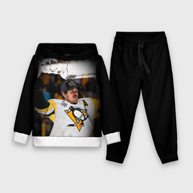 Детский костюм 3D (с толстовкой) с принтом Евгений Малкин ,  |  | hockey | malkin | nhl | penguins | pittsburgh | pittsburgh penguins | евгений малкин | малкин | нхл | пингвинз | питтсбург | питтсбург пингвинз | россия | сборная россии | спорт | хоккей | шайба