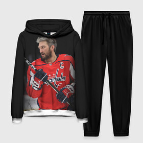 Мужской костюм 3D (с толстовкой) с принтом Александр Овечкин ,  |  | capitals | hockey | nhl | ovechkin | washington | washington capitals | александр овечкин | вашингтон | вашингтон кэпиталз | кэпиталз | нхл | овечкин | хоккей