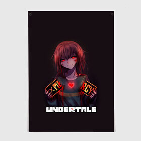 Постер с принтом UNDERTALE , 100% бумага
 | бумага, плотность 150 мг. Матовая, но за счет высокого коэффициента гладкости имеет небольшой блеск и дает на свету блики, но в отличии от глянцевой бумаги не покрыта лаком | chara | frisk | sans | undertale | андертале | андертейл | игра | подземная сказка | санс | ундертале | фриск | чара