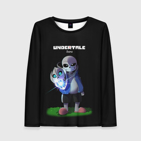 Женский лонгслив 3D с принтом UNDERTALE , 100% полиэстер | длинные рукава, круглый вырез горловины, полуприлегающий силуэт | chara | frisk | sans | undertale | андертале | андертейл | игра | подземная история | подземная сказка | санс | ундертале | фриск | чара