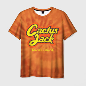 Мужская футболка 3D с принтом Cactus Jack , 100% полиэфир | прямой крой, круглый вырез горловины, длина до линии бедер | reeses puffs | travis scott | джэк | кактус | трэвис скотт