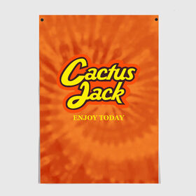 Постер с принтом Cactus Jack , 100% бумага
 | бумага, плотность 150 мг. Матовая, но за счет высокого коэффициента гладкости имеет небольшой блеск и дает на свету блики, но в отличии от глянцевой бумаги не покрыта лаком | reeses puffs | travis scott | джэк | кактус | трэвис скотт