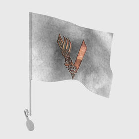 Флаг для автомобиля с принтом vikings , 100% полиэстер | Размер: 30*21 см | nord | north | vikings | викинги | норвегия | север | скандинавия