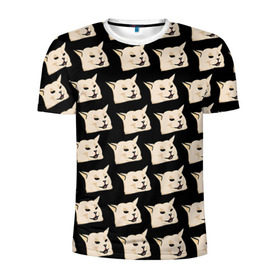 Мужская футболка 3D спортивная с принтом woman yelling at cat , 100% полиэстер с улучшенными характеристиками | приталенный силуэт, круглая горловина, широкие плечи, сужается к линии бедра | mem | woman yelling at cat | женщина кричит на кота | мем