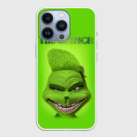 Чехол для iPhone 13 Pro с принтом Grinch Face ,  |  | Тематика изображения на принте: christmas | claus | grinch stole | how the | jingle | merry | santa | гринч | гуманоид | диккенс | ктоград | олени | рождество | снежинки | чарльз