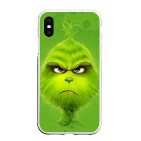 Чехол для iPhone XS Max матовый с принтом The Grinch , Силикон | Область печати: задняя сторона чехла, без боковых панелей | Тематика изображения на принте: christmas | claus | grinch stole | how the | jingle | merry | santa | гринч | гуманоид | диккенс | ктоград | олени | рождество | снежинки | чарльз