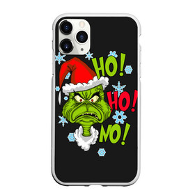 Чехол для iPhone 11 Pro Max матовый с принтом Grinch Face No! No! No! , Силикон |  | christmas | claus | grinch stole | how the | jingle | merry | santa | гринч | гуманоид | диккенс | ктоград | олени | рождество | снежинки | чарльз