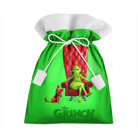 Подарочный 3D мешок с принтом The Grinch , 100% полиэстер | Размер: 29*39 см | christmas | claus | grinch stole | how the | jingle | merry | santa | гринч | гуманоид | диккенс | ктоград | олени | рождество | снежинки | чарльз