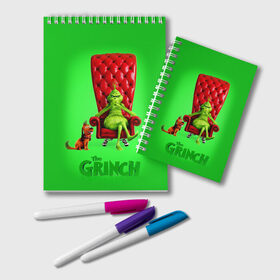 Блокнот с принтом The Grinch , 100% бумага | 48 листов, плотность листов — 60 г/м2, плотность картонной обложки — 250 г/м2. Листы скреплены удобной пружинной спиралью. Цвет линий — светло-серый
 | christmas | claus | grinch stole | how the | jingle | merry | santa | гринч | гуманоид | диккенс | ктоград | олени | рождество | снежинки | чарльз