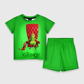 Детский костюм с шортами 3D с принтом The Grinch ,  |  | christmas | claus | grinch stole | how the | jingle | merry | santa | гринч | гуманоид | диккенс | ктоград | олени | рождество | снежинки | чарльз