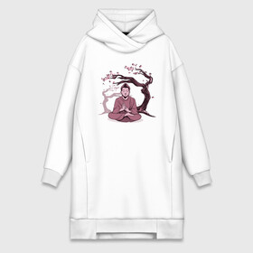 Платье-худи хлопок с принтом Будда Сакура ,  |  | buddha | medidate | medidation | sakura | yoga | буда | будда | йога | медитация | сакура | япония