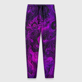 Мужские брюки 3D с принтом Abstract purple , 100% полиэстер | манжеты по низу, эластичный пояс регулируется шнурком, по бокам два кармана без застежек, внутренняя часть кармана из мелкой сетки | Тематика изображения на принте: 