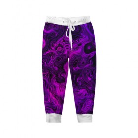 Детские брюки 3D с принтом Abstract purple , 100% полиэстер | манжеты по низу, эластичный пояс регулируется шнурком, по бокам два кармана без застежек, внутренняя часть кармана из мелкой сетки | 