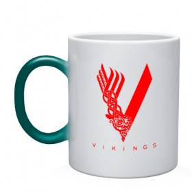 Кружка хамелеон с принтом VIKINGS. , керамика | меняет цвет при нагревании, емкость 330 мл | series | series vikings | vikings | викинги | сериал | сериал викинги