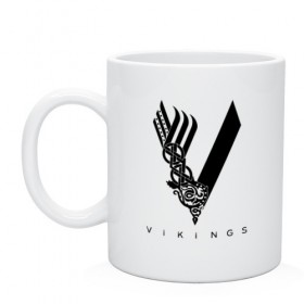 Кружка с принтом VIKINGS. , керамика | объем — 330 мл, диаметр — 80 мм. Принт наносится на бока кружки, можно сделать два разных изображения | series | series vikings | vikings | викинги | сериал | сериал викинги