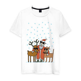 Мужская футболка хлопок с принтом THE HATTERS: Дед Мороз не показывает слёз , 100% хлопок | прямой крой, круглый вырез горловины, длина до линии бедер, слегка спущенное плечо. | hatters | дед мороз | джипси | музыченко | новый год | олень | рождество | рок | ска | снег | снежинки | фолк | шляпники