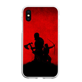 Чехол для iPhone XS Max матовый с принтом God of War , Силикон | Область печати: задняя сторона чехла, без боковых панелей | god | playstation | war | атрей | бог | войны | кратос | левиафан | лук | лучник | призрак спарты | топор