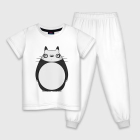 Детская пижама хлопок с принтом Panda Totoro , 100% хлопок |  брюки и футболка прямого кроя, без карманов, на брюках мягкая резинка на поясе и по низу штанин
 | Тематика изображения на принте: forest | friend | ghibli | japan | keeper | miyazaki | nature | neigbor | neighbour | panda | totoro | анимация | аниме | гибли | друг | животные | лес | любовь | милый | мир | миядзаки | мульт | мультфильм | панда | приключения | природа | сказка