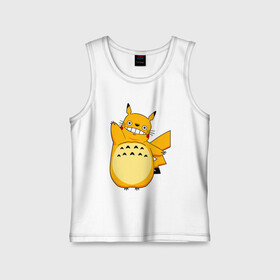 Детская майка хлопок с принтом Pika Totoro ,  |  | forest | friend | ghibli | japan | keeper | miyazaki | nature | neigbor | neighbour | pikachu | pokemon | totoro | анимация | аниме | гибли | друг | животные | лес | любовь | милый | мир | миядзаки | мульт | мультфильм | пика | пикачу | покемон | приключе