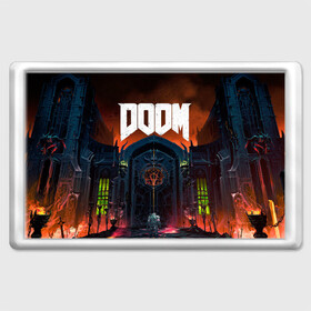 Магнит 45*70 с принтом DOOM - Hellgate , Пластик | Размер: 78*52 мм; Размер печати: 70*45 | doom | eternal | game | gate | hell | horror | ад | врата | дум | игра | персонаж | хоррор | шутер