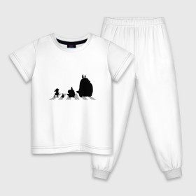 Детская пижама хлопок с принтом Totoro Beatles , 100% хлопок |  брюки и футболка прямого кроя, без карманов, на брюках мягкая резинка на поясе и по низу штанин
 | abbey road | beatles | forest | friend | ghibli | japan | keeper | miyazaki | music | nature | neigbor | neighbo | rock | totoro | анимация | аниме | битлз | гибли | друг | животные | лес | любовь | милый | мир | миядзаки | музыка | мульт | мультфильм | п