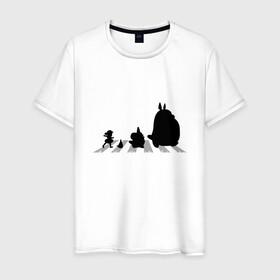 Мужская футболка хлопок с принтом Totoro Beatles , 100% хлопок | прямой крой, круглый вырез горловины, длина до линии бедер, слегка спущенное плечо. | abbey road | beatles | forest | friend | ghibli | japan | keeper | miyazaki | music | nature | neigbor | neighbo | rock | totoro | анимация | аниме | битлз | гибли | друг | животные | лес | любовь | милый | мир | миядзаки | музыка | мульт | мультфильм | п