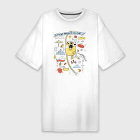 Платье-футболка хлопок с принтом Happy Jake ,  |  | adventure time | dsgngerzen | finn | jake | princess bubblegum | vdgerir | время приключений | парнишка | пёс | пес джейк | фин | финн и джейк