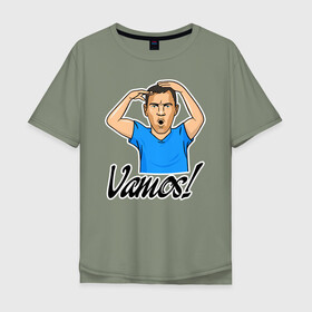 Мужская футболка хлопок Oversize с принтом Дзюба Vamos FCZP , 100% хлопок | свободный крой, круглый ворот, “спинка” длиннее передней части | champions league | euro | russia | zenit | дзюба | евро | зенит | лига чемпионов