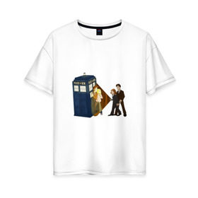 Женская футболка хлопок Oversize с принтом Доктор Кто - The X-Files , 100% хлопок | свободный крой, круглый ворот, спущенный рукав, длина до линии бедер
 | doctor who | the x files | доктор кто | секретные материалы | сериал  doctor who | сериал доктор кто | сериалы | фильмы