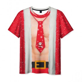 Мужская футболка 3D с принтом Рождественский костюм , 100% полиэфир | прямой крой, круглый вырез горловины, длина до линии бедер | Тематика изображения на принте: 