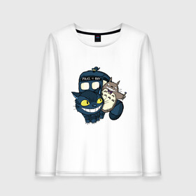 Женский лонгслив хлопок с принтом Tardis Totoro , 100% хлопок |  | doctor who | forest | friend | ghibli | japan | keeper | miyazaki | nature | neigbor | neighbour | tardis | totoro | анимация | аниме | гибли | доктор кто | друг | животные | кот | лес | любовь | милый | мир | миядзаки | мульт | мультфильм | приключения |