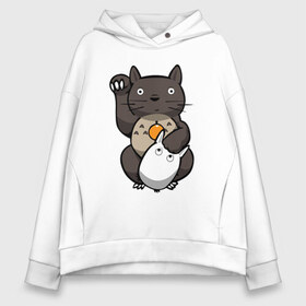 Женское худи Oversize хлопок с принтом Totoro Maneki Neko , френч-терри — 70% хлопок, 30% полиэстер. Мягкий теплый начес внутри —100% хлопок | боковые карманы, эластичные манжеты и нижняя кромка, капюшон на магнитной кнопке | cat | forest | friend | ghibli | japan | keeper | miyazaki | nature | neigbor | neighbour | totoro | анимация | аниме | гибли | друг | животные | кот | котенок | котик | кошка | лес | любовь | милый | мир | миядзаки | мульт | мультфильм