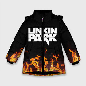 Зимняя куртка для девочек 3D с принтом Linkin Park Fire , ткань верха — 100% полиэстер; подклад — 100% полиэстер, утеплитель — 100% полиэстер. | длина ниже бедра, удлиненная спинка, воротник стойка и отстегивающийся капюшон. Есть боковые карманы с листочкой на кнопках, утяжки по низу изделия и внутренний карман на молнии. 

Предусмотрены светоотражающий принт на спинке, радужный светоотражающий элемент на пуллере молнии и на резинке для утяжки. | 