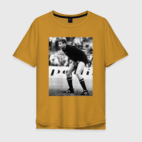 Мужская футболка хлопок Oversize с принтом Лев Яшин , 100% хлопок | свободный крой, круглый ворот, “спинка” длиннее передней части | лев яшин | россия | сборная россии | ссср | футбол | яшин