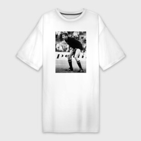 Платье-футболка хлопок с принтом Лев Яшин ,  |  | лев яшин | россия | сборная россии | ссср | футбол | яшин