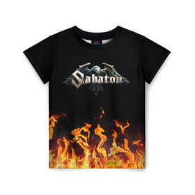 Детская футболка 3D с принтом Sabaton , 100% гипоаллергенный полиэфир | прямой крой, круглый вырез горловины, длина до линии бедер, чуть спущенное плечо, ткань немного тянется | music | rock | sabaton | музыка | рок | сабатон