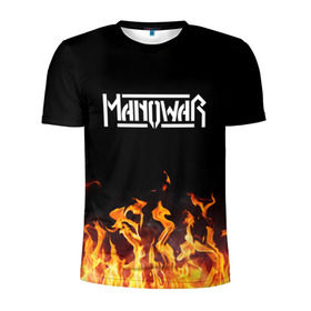Мужская футболка 3D спортивная с принтом Manowar , 100% полиэстер с улучшенными характеристиками | приталенный силуэт, круглая горловина, широкие плечи, сужается к линии бедра | man of war | manowar | music | rock | мановар | музыка | рок