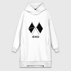 Платье-худи хлопок с принтом EXO ,  |  | exo | obsession | логотип exo | флаги exo