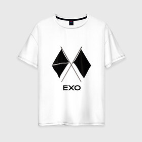 Женская футболка хлопок Oversize с принтом EXO , 100% хлопок | свободный крой, круглый ворот, спущенный рукав, длина до линии бедер
 | exo | obsession | логотип exo | флаги exo